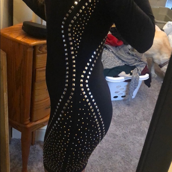 BeBe Black Embellished mini dress - Picture 4 of 8